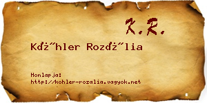 Köhler Rozália névjegykártya