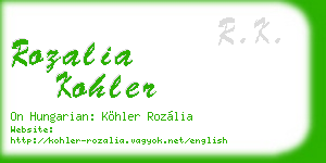 rozalia kohler business card