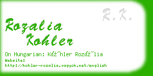 rozalia kohler business card